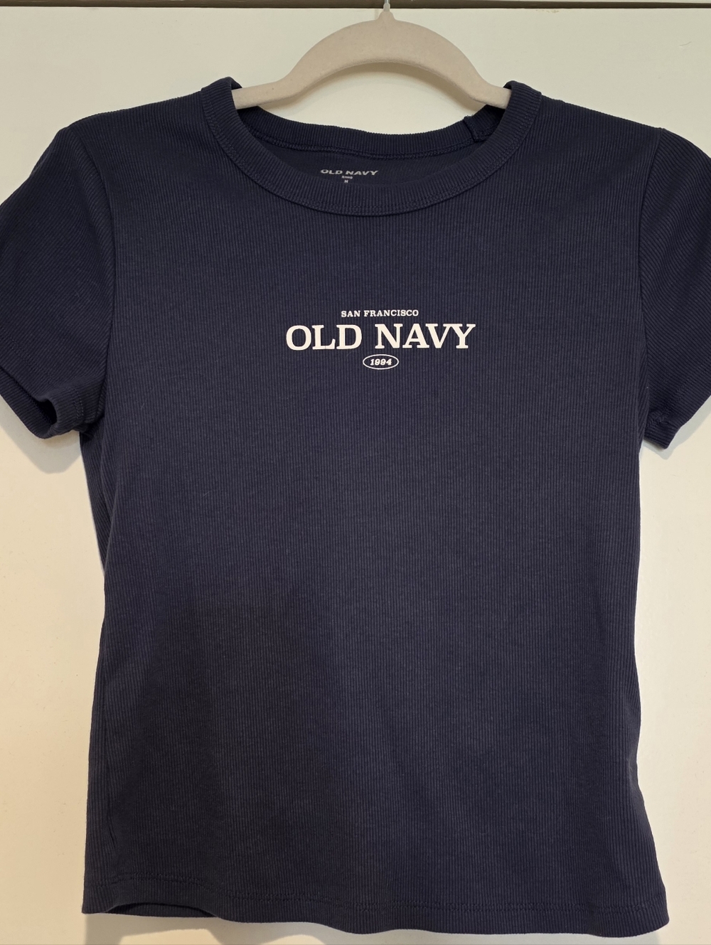 Old Navy Navy San Francisco Ribbed Short-Sleeve Tee Sz Medium